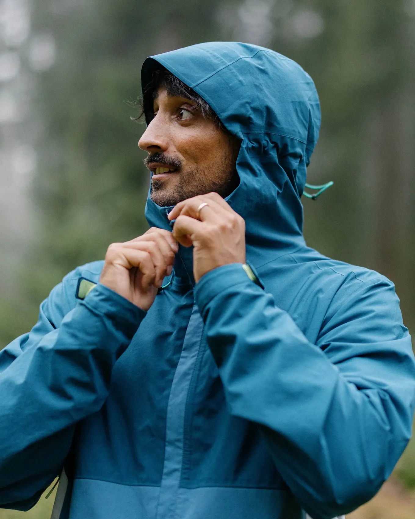 Downpour Recycelte Wasserdichte Jacke - Gezeitenblau/Blaustahl