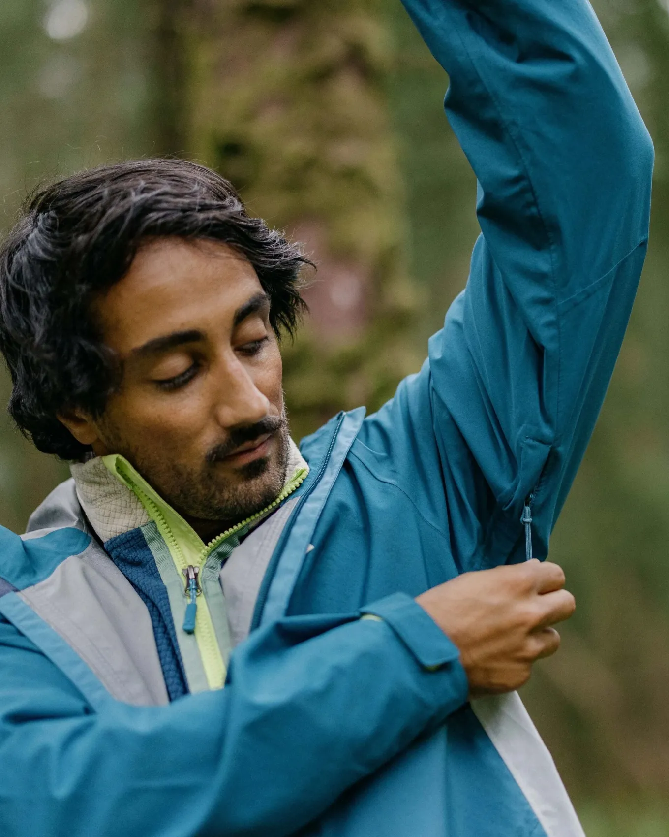 Downpour Recycelte Wasserdichte Jacke - Gezeitenblau/Blaustahl