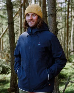 Downpour Recycelte Wasserdichte Jacke - Tiefes Marineblau