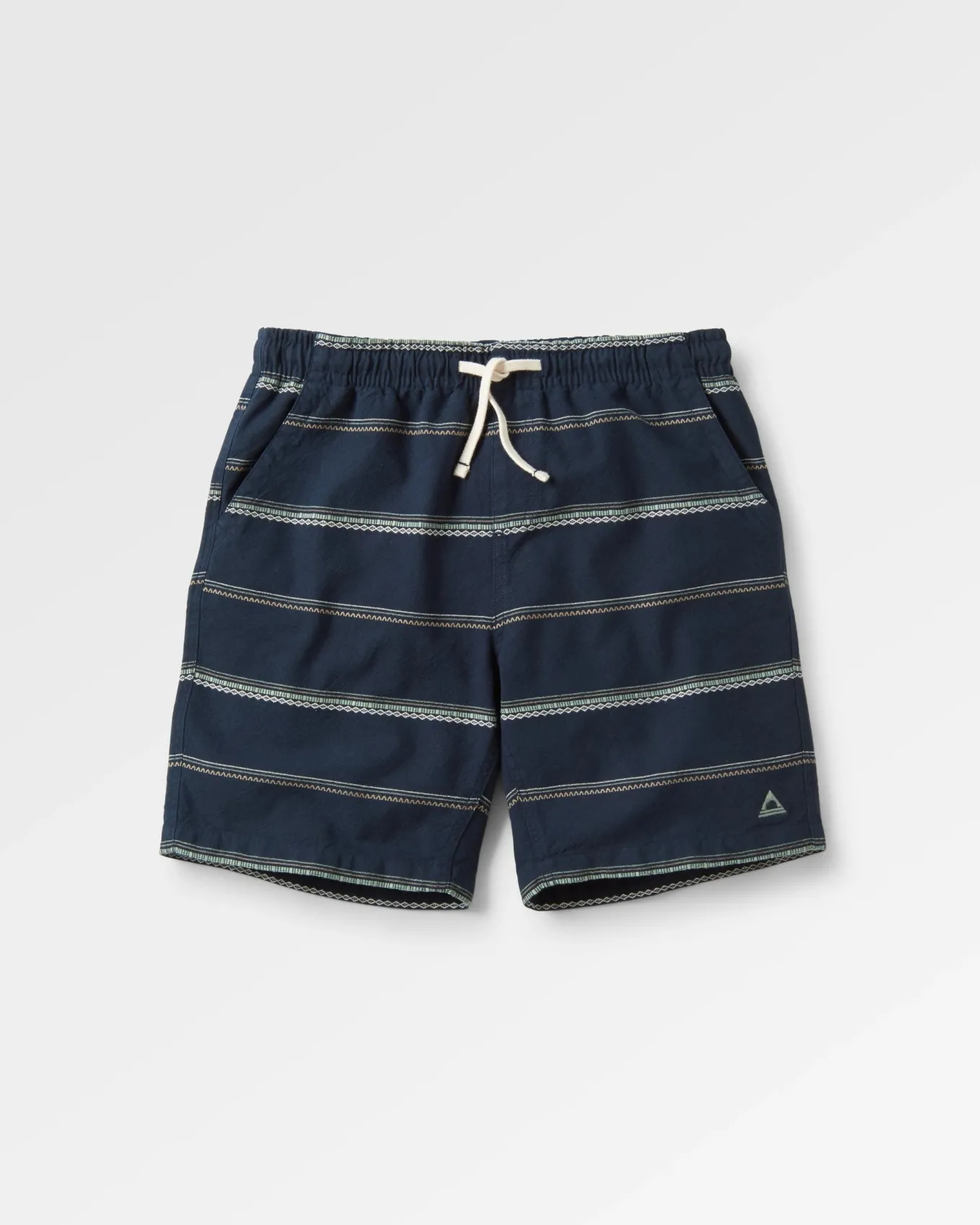 Drifter Bio-Baumwolle Jacquard Shorts - Tiefes Marine Jacquard Streifen