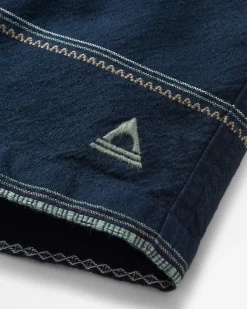 Drifter Bio-Baumwolle Jacquard Shorts - Tiefes Marine Jacquard Streifen