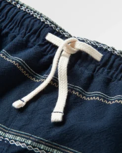 Drifter Bio-Baumwolle Jacquard Shorts - Tiefes Marine Jacquard Streifen