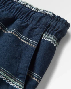 Drifter Bio-Baumwolle Jacquard Shorts - Tiefes Marine Jacquard Streifen