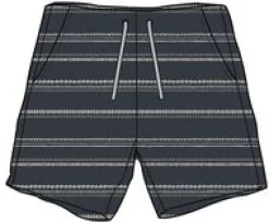 Drifter Bio-Baumwolle Jacquard Shorts - Tiefes Marine Jacquard Streifen