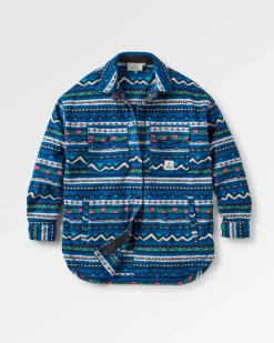 East Recyceltes Polar-Fleece-Hemd - Berg Geo Gezeitenblau