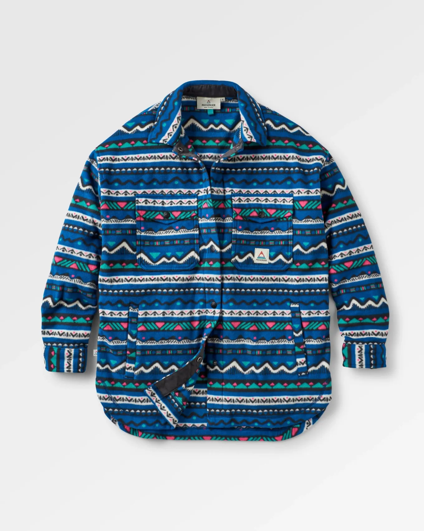 East Recyceltes Polar-Fleece-Hemd - Berg Geo Gezeitenblau