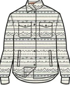 East Recyceltes Polar-Fleece-Hemd - Berg Geo Vintage Weiß