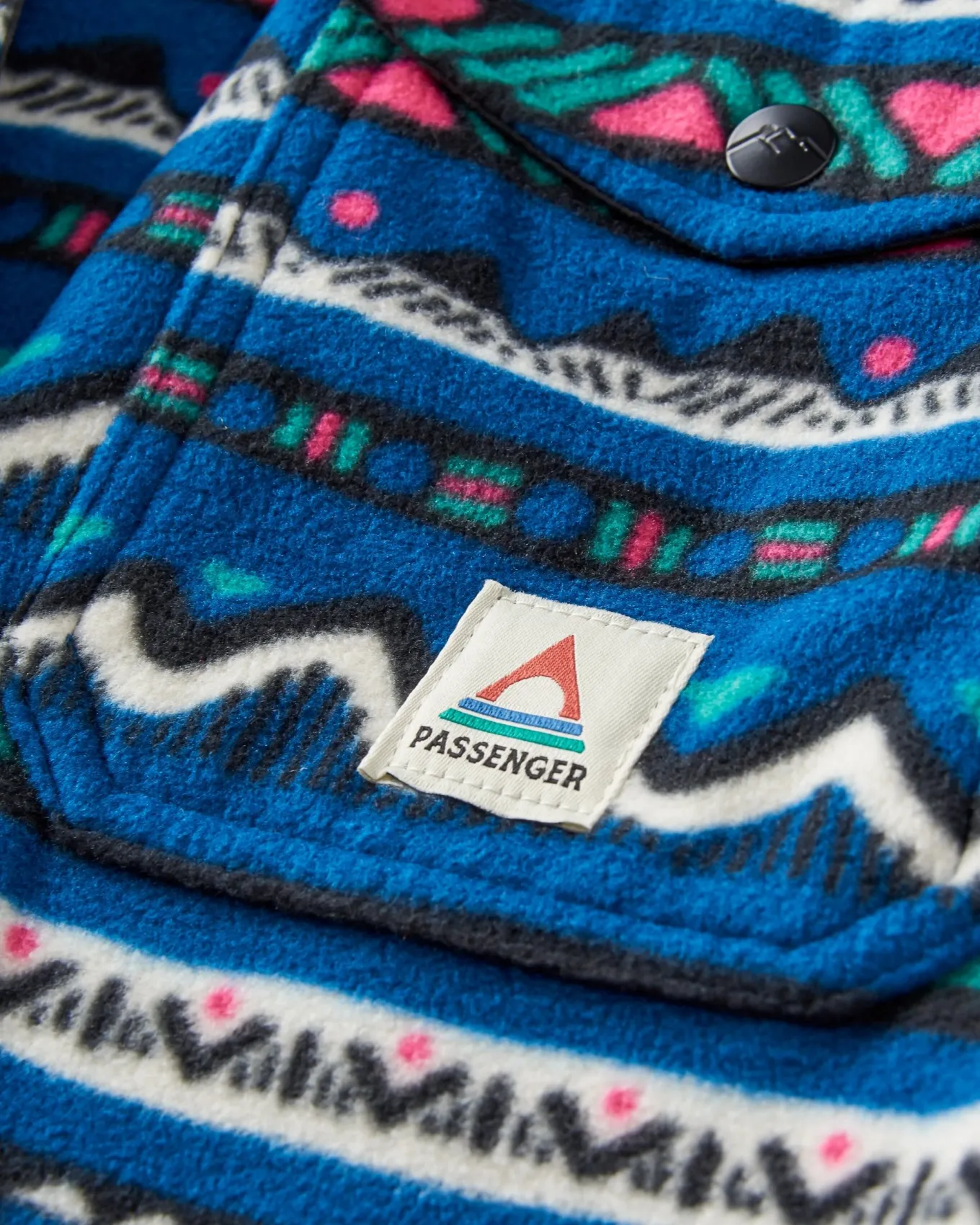 East Recyceltes Polar-Fleece-Hemd - Berg Geo Gezeitenblau
