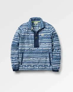 Ebb Recyceltes Polarfleece - Berg Geo Grau Blau