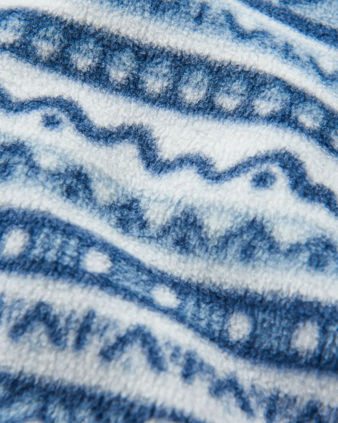 Ebb Recyceltes Polarfleece - Berg Geo Grau Blau