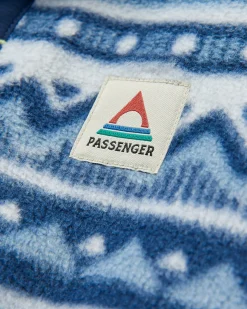 Ebb Recyceltes Polarfleece - Berg Geo Grau Blau