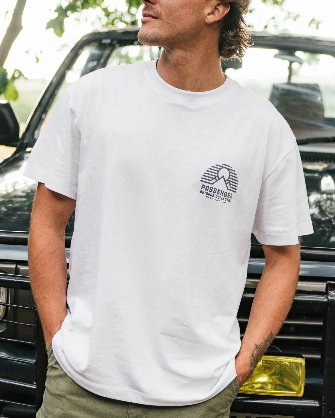 Elbio Recyceltes T-Shirt in entspannter Passform - Weiß