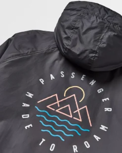 Escapism Recycelter Handtuchgefütterter Surf Poncho - Schwarz