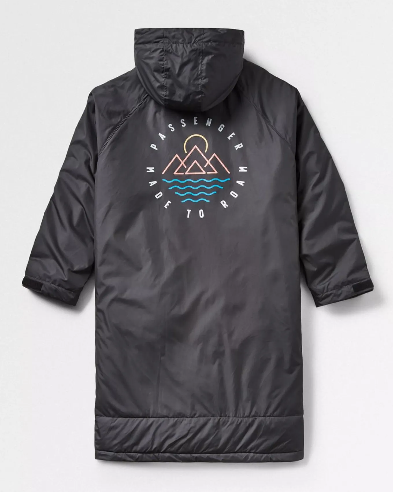 Escapism Recycelter Handtuchgefütterter Surf Poncho - Schwarz