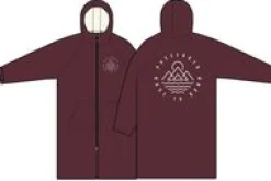 Escapism Recycelter Sherpa-gefütterter Surf Poncho - Windsor-Wein