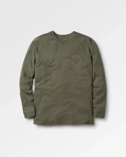 Escapism Recyceltes Langarm-T-Shirt - Staubige Olive