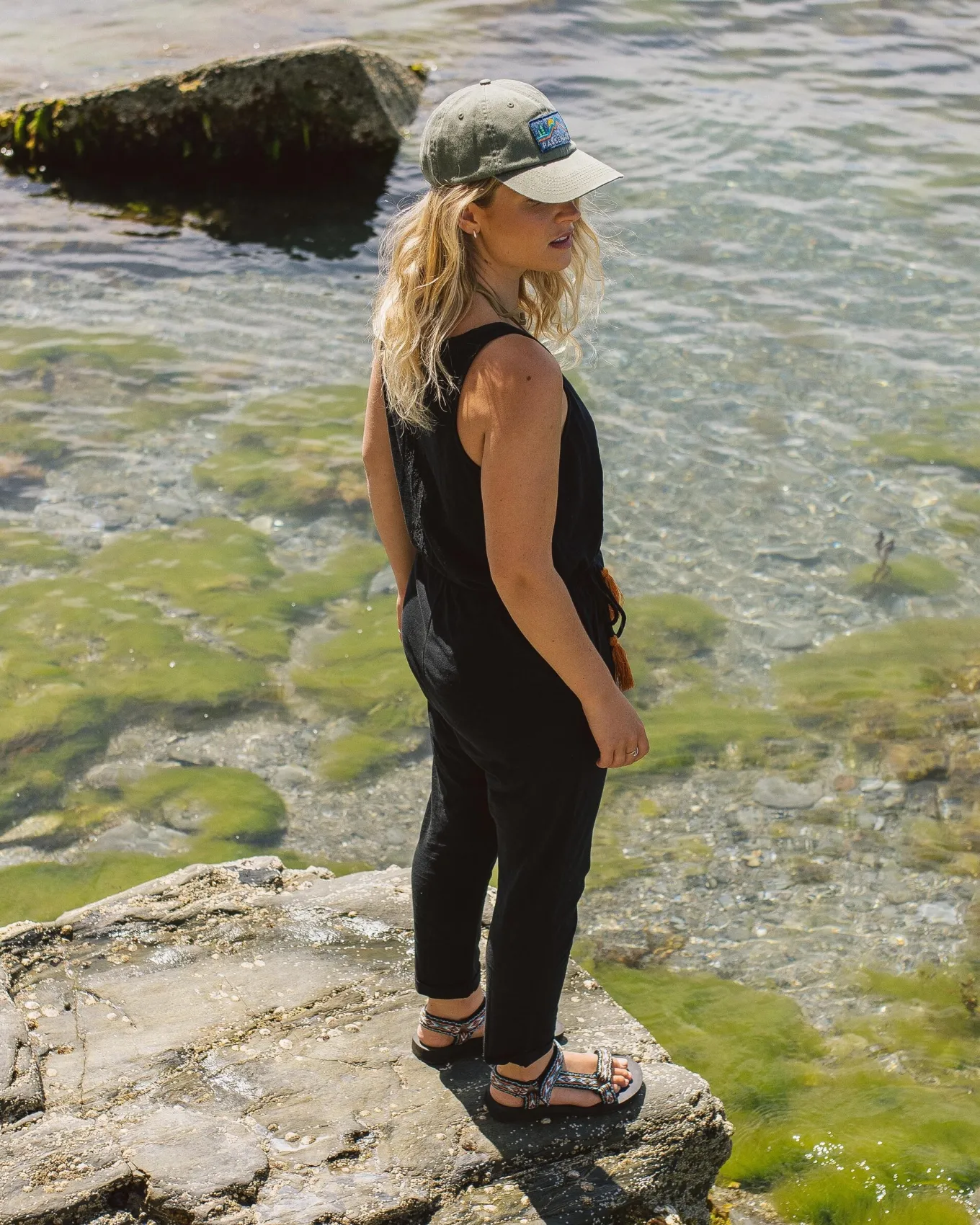Eva Recycelter Baumwolle Jumpsuit - Schwarz