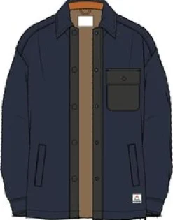 Firelight Sherpa gefüttertes Overshirt - Tiefes Marineblau