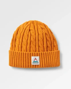 Fireside Recycelter Zopfmuster-Beanie - Sonnenaufgang Orange