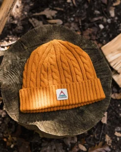 Fireside Recycelter Zopfmuster-Beanie - Sonnenaufgang Orange
