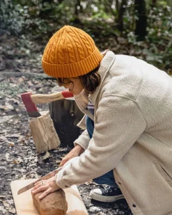 Fireside Recycelter Zopfmuster-Beanie - Sonnenaufgang Orange