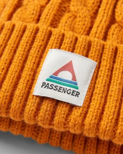 Fireside Recycelter Zopfmuster-Beanie - Sonnenaufgang Orange