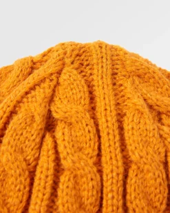 Fireside Recycelter Zopfmuster-Beanie - Sonnenaufgang Orange