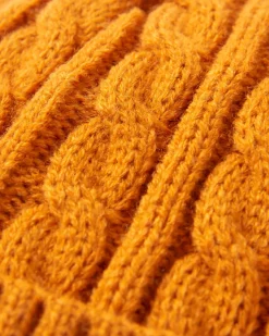 Fireside Recycelter Zopfmuster-Beanie - Sonnenaufgang Orange