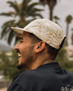 Fixie Recycelte Cord 5-Panel Kappe - Goldene Gewürz/ Seegras Kieselgrau