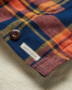 Flint Bio-Baumwoll Overshirt - Tiefes Marineblau/Verbranntes Orange