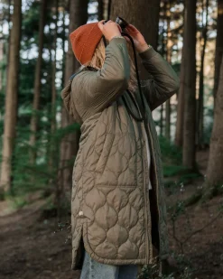 Flora 2.0 langer recycelter isolierter Parka - Staubige Olive