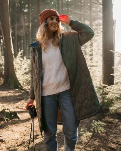Flora 2.0 langer recycelter isolierter Parka - Staubige Olive