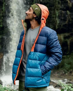 Flynn Recycelte Isolierjacke - Dunkles Marineblau / Verbranntes Orange