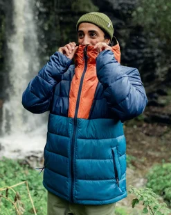 Flynn Recycelte Isolierjacke - Dunkles Marineblau / Verbranntes Orange