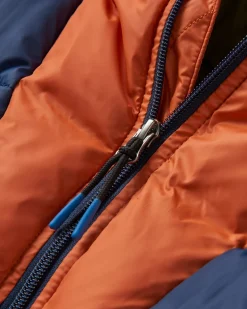 Flynn Recycelte Isolierjacke - Dunkles Marineblau / Verbranntes Orange