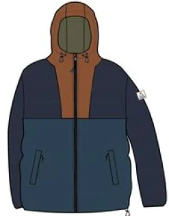 Flynn Recycelte Isolierjacke - Dunkles Marineblau / Verbranntes Orange