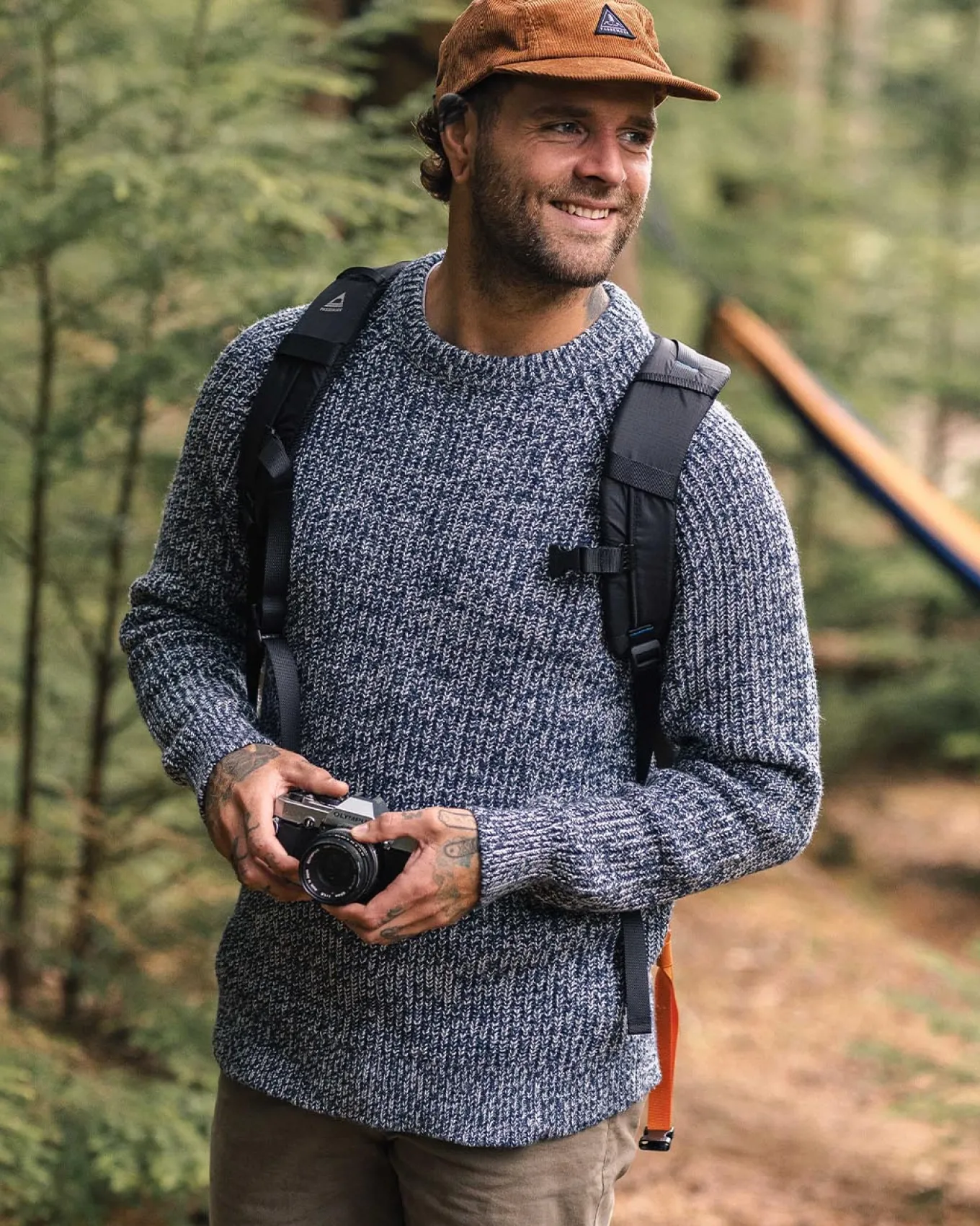 Fog Recycelter Gestrickter Pullover - Graumeliert