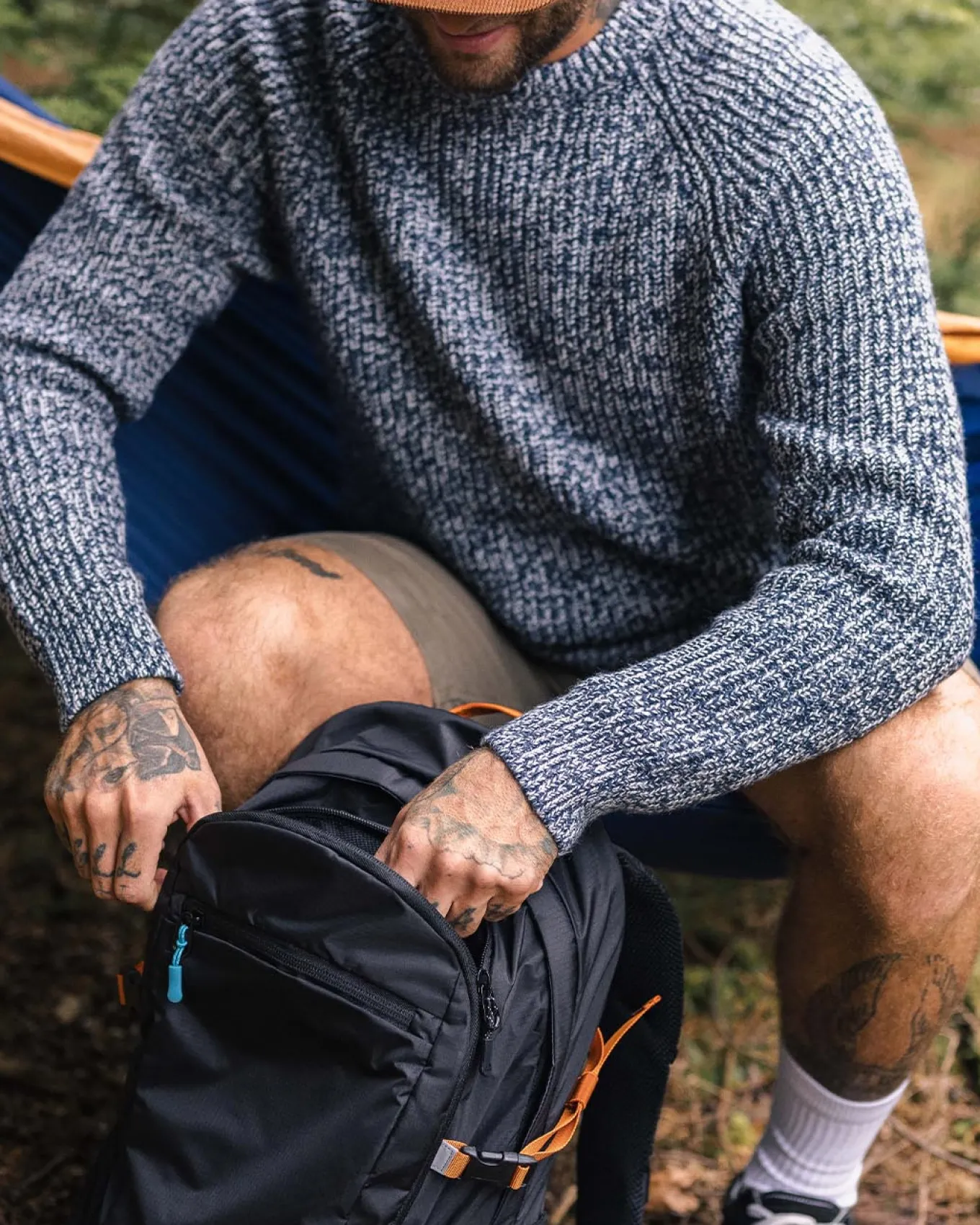 Fog Recycelter Gestrickter Pullover - Graumeliert