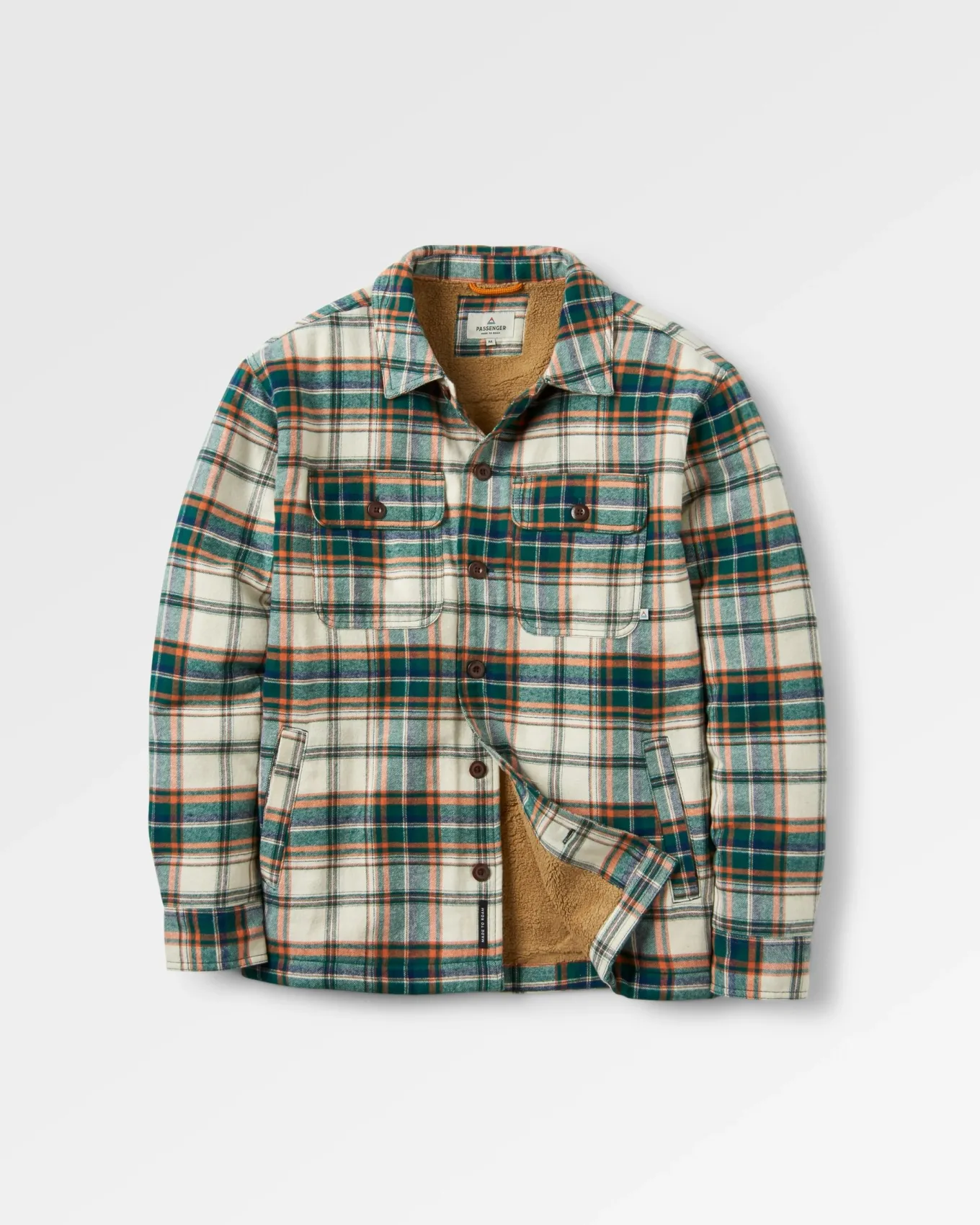 Freestyle Sherpa-gefüttertes Overshirt - Birke/Regenwald-Karo