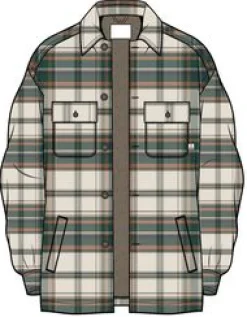 Freestyle Sherpa-gefüttertes Overshirt - Birke/Regenwald-Karo
