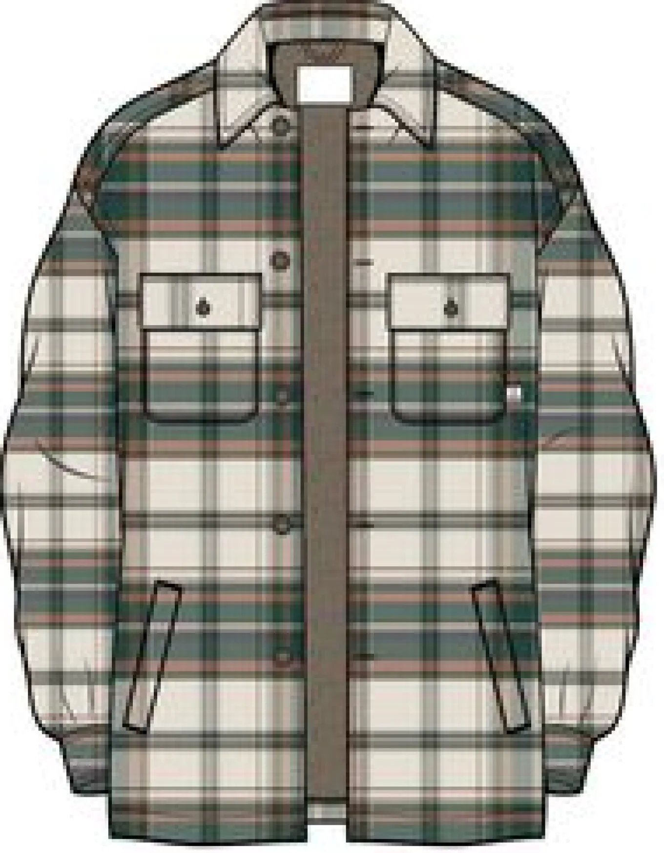 Freestyle Sherpa-gefüttertes Overshirt - Birke/Regenwald-Karo
