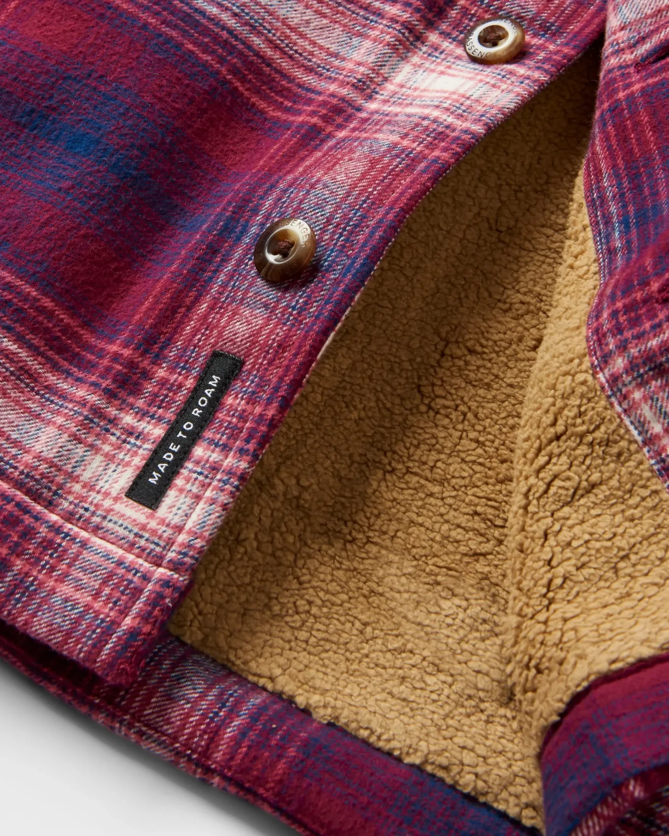 Freestyle Sherpa-gefüttertes Overshirt - Wein/Reiches Marineblau Karo