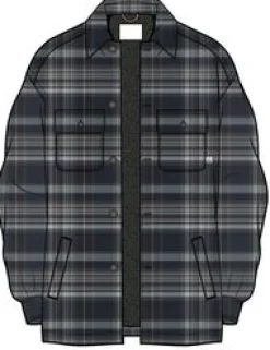 Freestyle Sherpa-gefüttertes Overshirt - Schwarz Check
