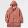 Getaway Recycelte Gesteppte Kapuzenjacke mit Reißverschluss - Gebranntes Orange
