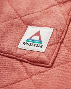 Getaway Recycelte Gesteppte Kapuzenjacke mit Reißverschluss - Gebranntes Orange