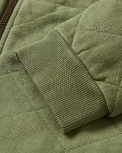Getaway Recycelte Gesteppte Kapuzenjacke mit Reißverschluss - Khaki