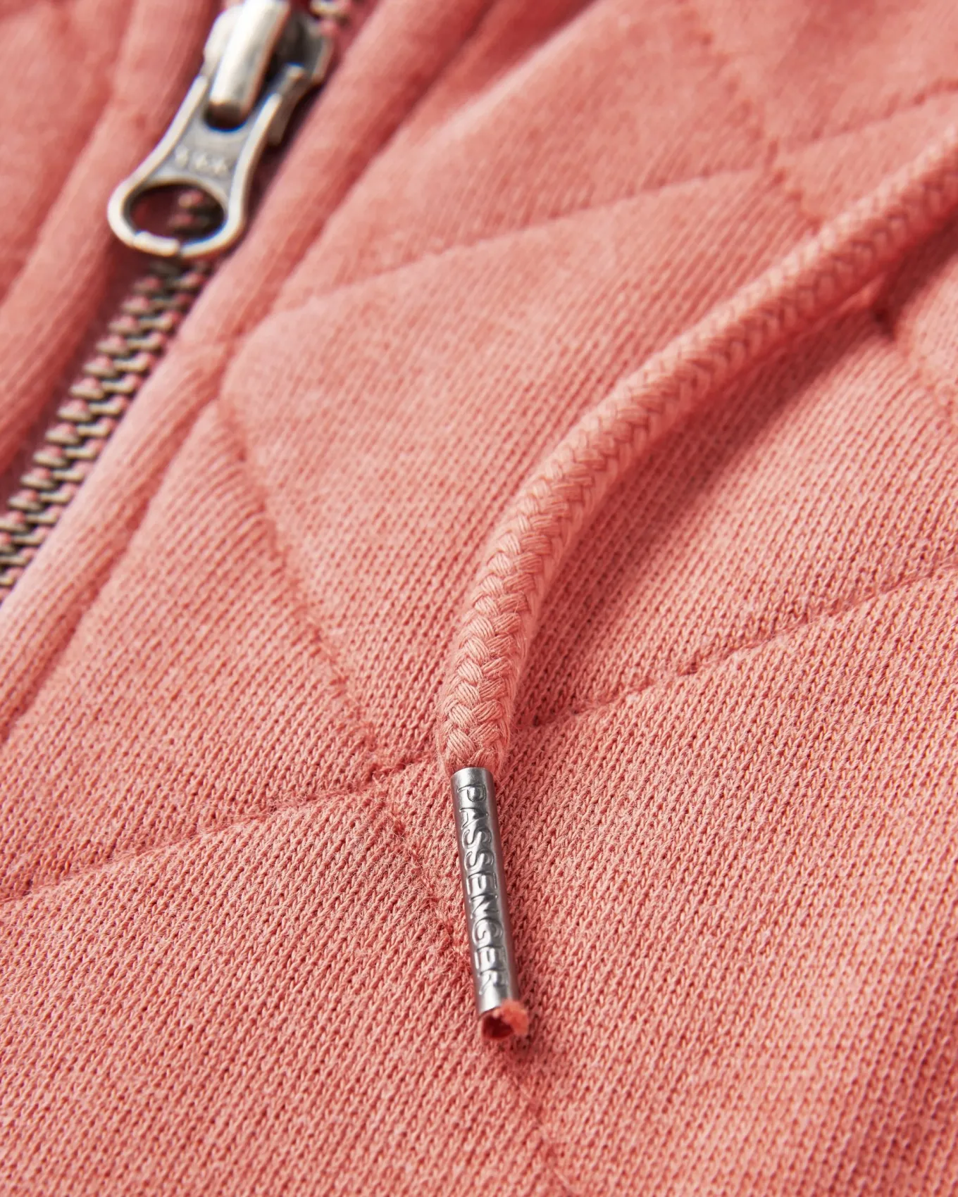 Getaway Recycelte Gesteppte Kapuzenjacke mit Reißverschluss - Gebranntes Orange