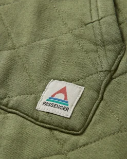 Getaway Recycelte Gesteppte Kapuzenjacke mit Reißverschluss - Khaki