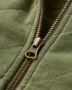 Getaway Recycelte Gesteppte Kapuzenjacke mit Reißverschluss - Khaki