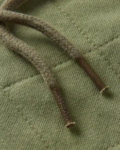 Getaway Recycelte Gesteppte Kapuzenjacke mit Reißverschluss - Khaki